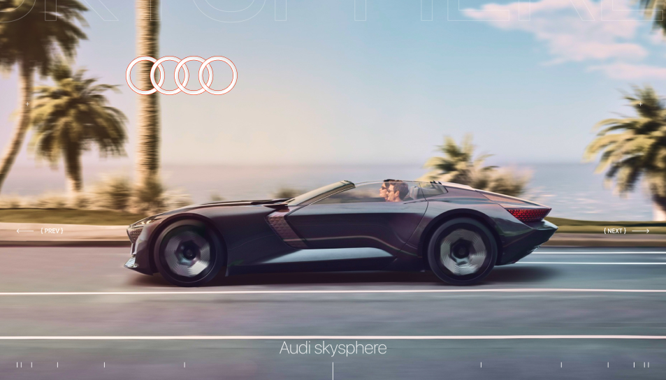 Concept web design, UI/UX Audi